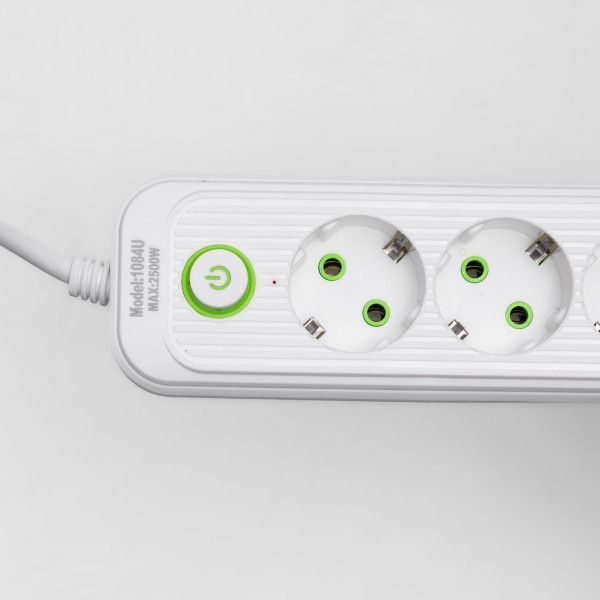 Мережевий фільтр-подовжувач 3 розетки і 3 USB A + 1 Type-C на 5 метрів HP-5-35 фото