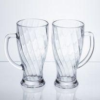 Набір кухлів для пива Glass Mug скляних 2 штуки по 420 мл HP-17-59 фото