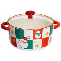 Супниця порцелянова Santa новорічна 800 (мл) з кришкою Yiwu FM-CS-9A FM-CS-9C фото
