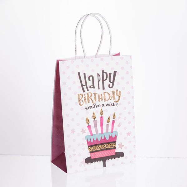 Набір подарункових пакетів з паперу 12 (шт.) Happy Birthday картонні гарні пакети для подарунків 15&times;8&times;21 (см) HP-10359-23PK фото