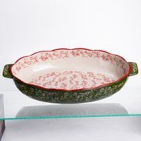 Форма для запікання Vintage 40&times;25&times;6.5 (см) овальна з ручками Зелена HM05-04 HM05-04 фото