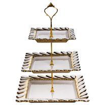 Етажерка для фруктів та десертів Tiffany порцелянова триярусна 25*25*34 см ML2083 фото
