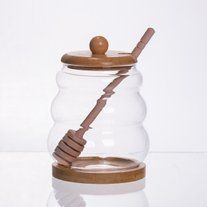 Медовниця скляна з кришкою і ложкою 350 (мл) 64486-7 64486-7 фото