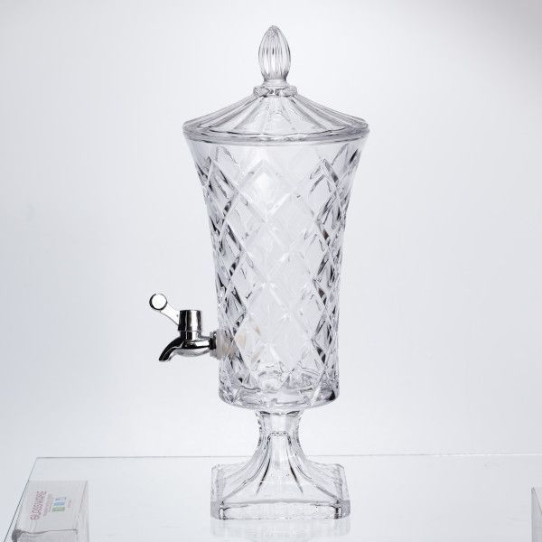 Лимонадниця скляна на ніжці Glass Fountain 2 л з краником HP-34-69 фото