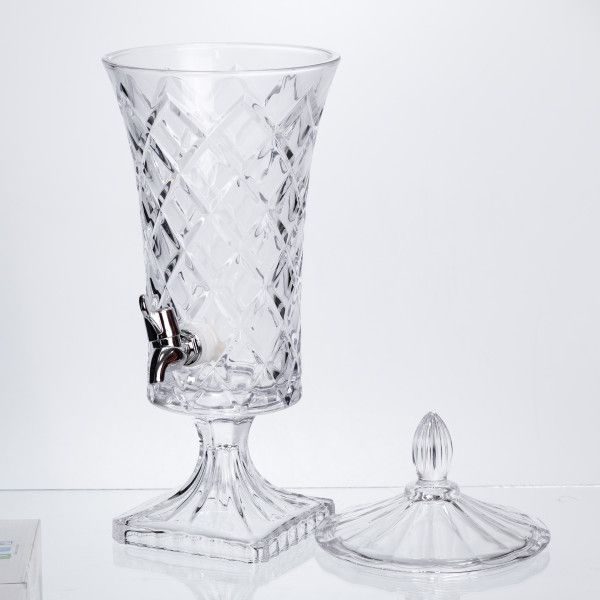 Лимонадниця скляна на ніжці Glass Fountain 2 л з краником HP-34-69 фото