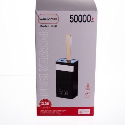 Повербанк LEVINO 50000 mah з ліхтариком USB-C/USB-A/MicroUSB HP-N51 фото