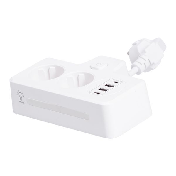 Мережевий фільтр на 2 євро розетки з 2 USB та 2 Type-C білий HP-5-17 HP-5-17 фото