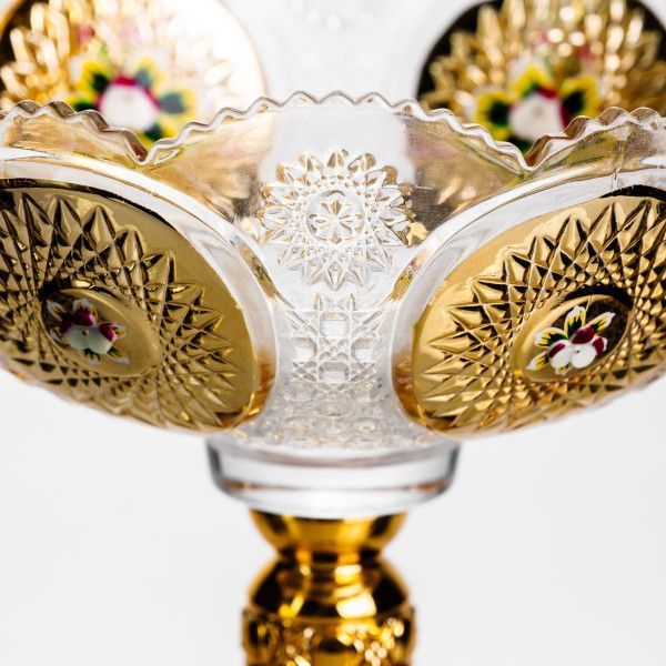 Ваза для фруктів скляна Gold Glass 22 см HP-34-140 фото