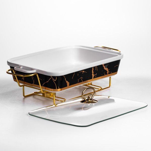 Мармітниця порцелянова для інших страв Black Marble 2 л ML438-15 фото