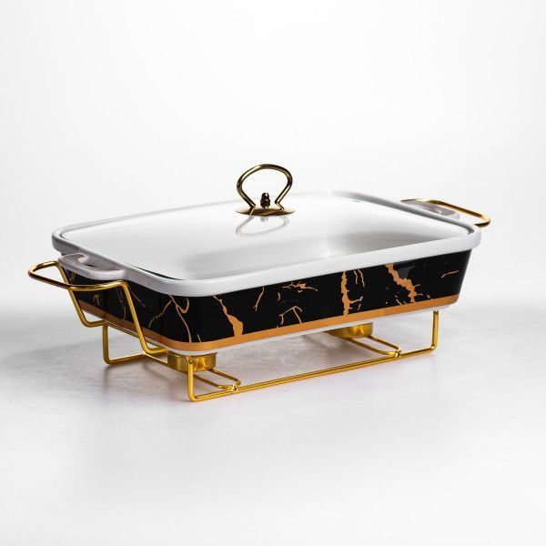 Мармітниця порцелянова для інших страв Black Marble 2 л ML438-15 фото