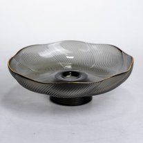 Фруктовниця на ніжці скляна 18 см кругла HP-34-115 фото
