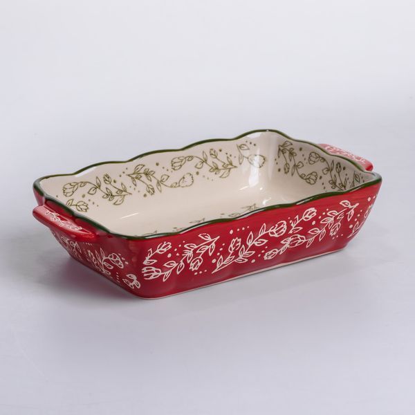 Форма для випікання Vintage 23&times;14&times;5 (см) прямокутна форма для випікання в духовці з ручками Червона HM05-09 HM05-09 фото