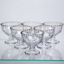 Набір креманок Pearl Milkshake Cups 6 штук по 200 мл, золото HP-34-100 фото