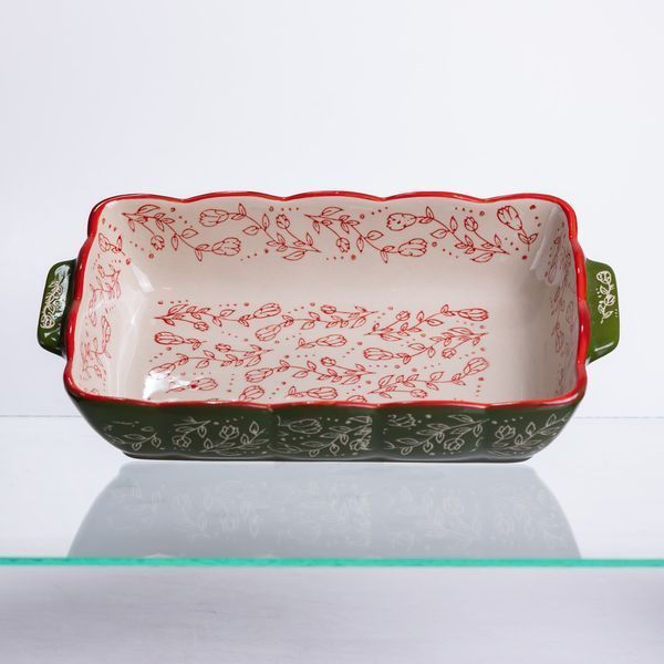Форма для випікання Vintage 28&times;17&times;5 (см) прямокутна форма для випікання в духовці з ручками Зеленая HM05-10 HM05-10 фото
