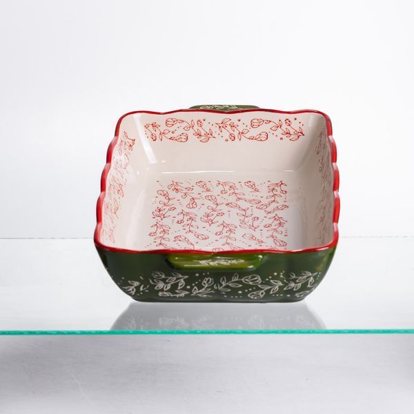 Форма для запікання Vintage 33&times;21&times;5.5 (см) прямокутна з ручками Зелена HM05-11 HM05-11 фото