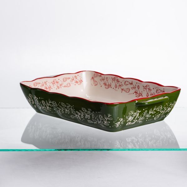 Форма для запікання Vintage 33&times;21&times;5.5 (см) прямокутна з ручками Зелена HM05-11 HM05-11 фото