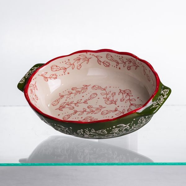 Форма для запікання Vintage 25&times;15&times;5 (см) овальна з ручками Зелена HM05-01 HM05-01 фото