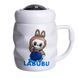 Чашка порцелянова з кришкою Labubu 400 (мл) подарункова кружка прикольна чашка для дітей на подарунок Білий з синім FM-54A FM-54A фото 1