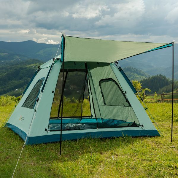 Намет кемпінговий 3-місний з тентом 235*235*155 см LU005BL фото