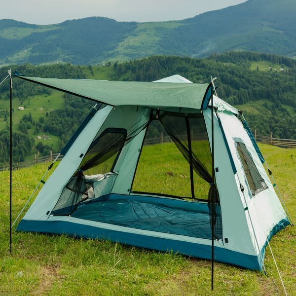 Намет кемпінговий 3-місний з тентом 235*235*155 см LU005BL фото
