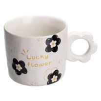Чашка для чаю та кави порцелянова Lucky Flower 420 (мл) гарна оригінальна кружка на подарунок Біла FM-14D FM-14D фото